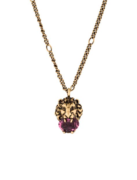 gucci aries necklace|Lion head and aries necklace .